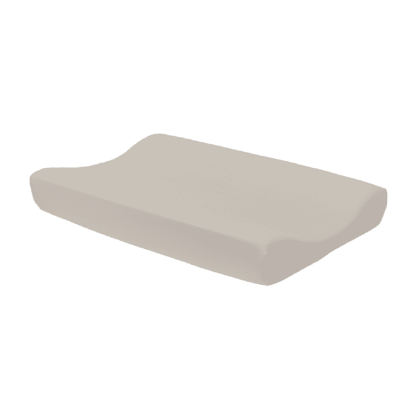 Beige aankleedkussenhoes met verhoogde randen voor op de commode