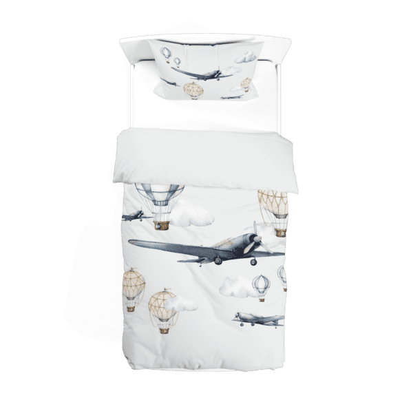 Dekbedovertrek Sky vliegtuig & luchtballon