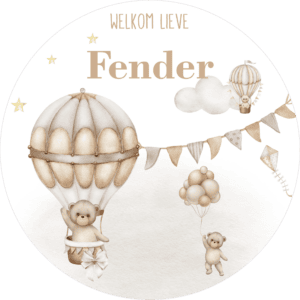 Geboorte cirkel bear en balloon